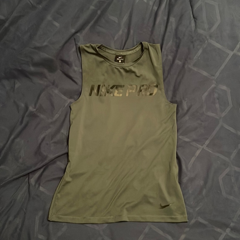 Small green dry fit Nike pro tank top